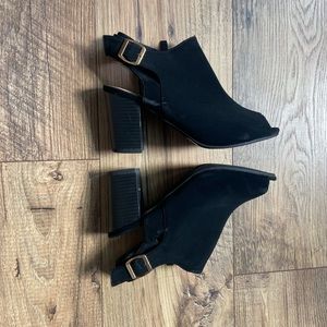 Black Peep Toe Booties